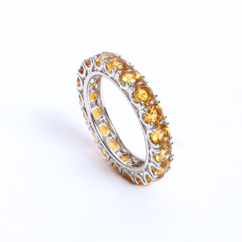 ANEL ALIANÇA INTEIRA 20PTS 19 PEDRAS