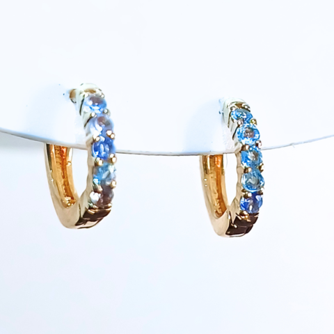 Brinco Trio P em ouro 18k , com 25 pedras