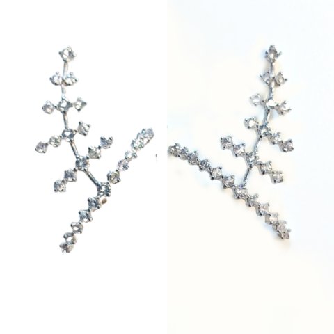 Brinco Earcuff Antena com  54 pedras