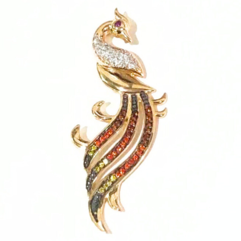 PINGENTE FÊNIX 68 PEDRAS