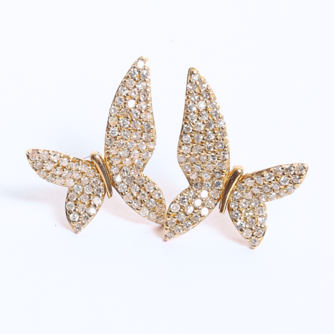 BRINCO BORBOLETA HISTORIS 166 PEDRAS