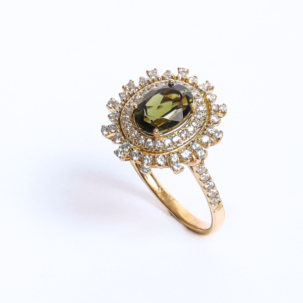 Anel Encanto em ouro 18k , com  71 pedras