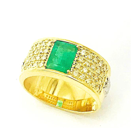 Anel Formatura em ouro 18K,com 41 pedras