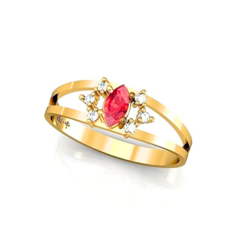 Anel de Formatura em ouro 18K com 7 pedras