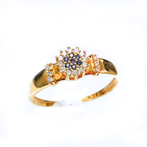 Anel de Formatura com 7 pedras de 1,0 mm e 18 pedras de 0,5 Pts 