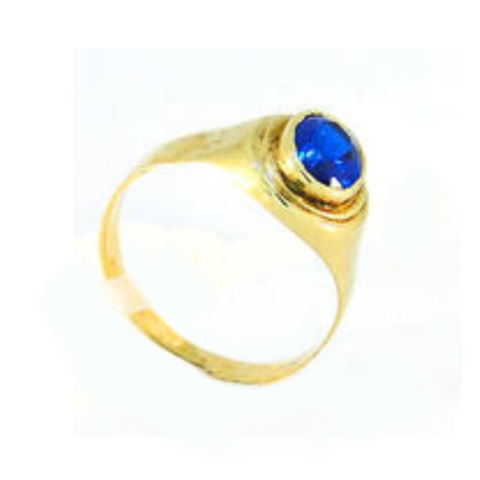 Anel de Formatura com  1 pedra oval de 6x8 mm