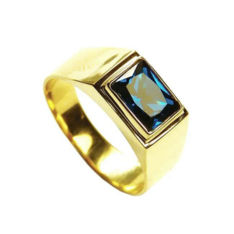 Anel de Formatura Unissex com 1 pedra central 6x8 mm