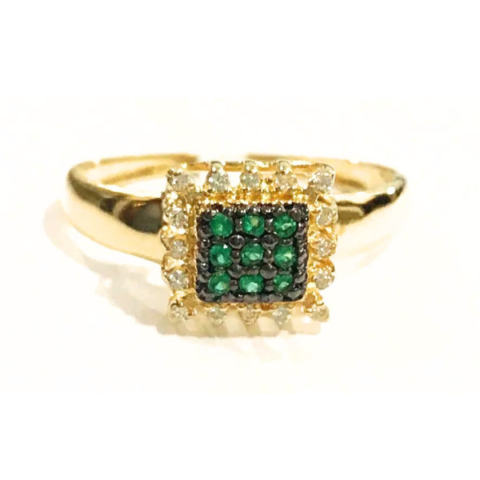 ANEL FORMATURA QUAD 25 PEDRAS