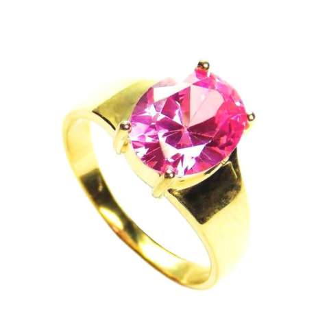 Anel Formatura com 1 pedra oval 10 x 8 mm