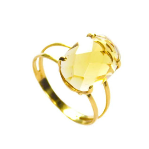 Anel Oval Luz com 1 pedra oval de 15 x 10 mm 