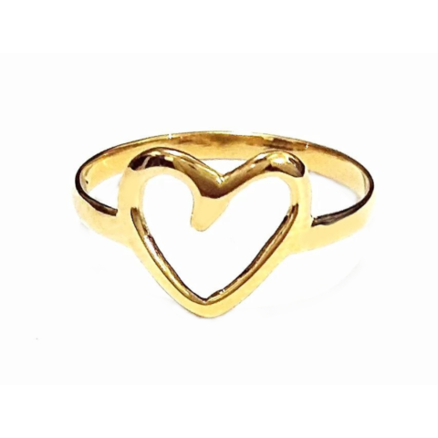 ANEL CORAÇÃO FALIGE LISO SEM PEDRAS