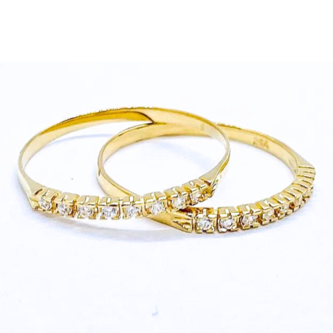 ANEL 1/2 ALIANÇA 8 PEDRAS