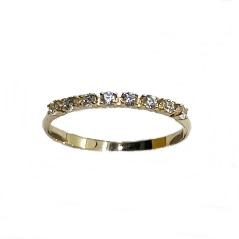 ANEL 1/2 ALIANÇA 8 PEDRAS