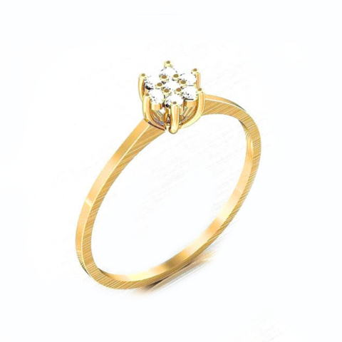 ANEL FLOR DE LIS 7 PEDRAS