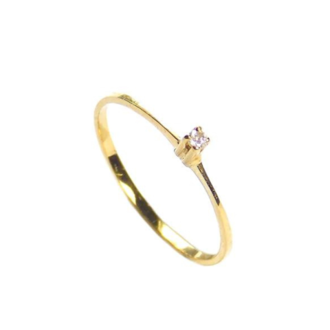 Anel Solitário em ouro 18K, com 1 pedra de 0,8 Pts