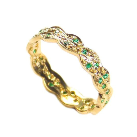 Anel Aliança Color com 36 pedras de 0,8 Pts