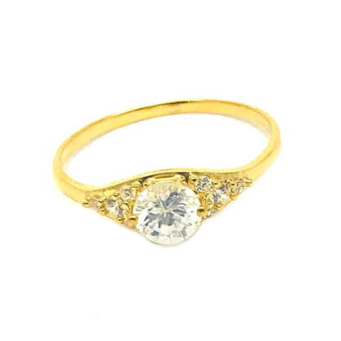 Anel Luana em ouro 18K; com 9 pedras