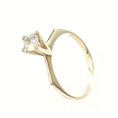 ANEL SOLITÁRIO PONTA VIVA 1 PEDRA