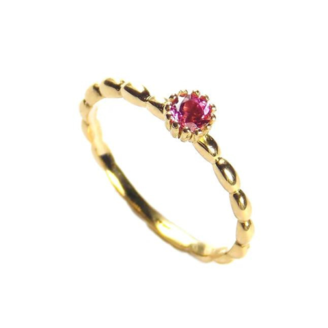 Anel Princesa em ouro 18K, com 1 Pedra  redonda de 3,0 mm