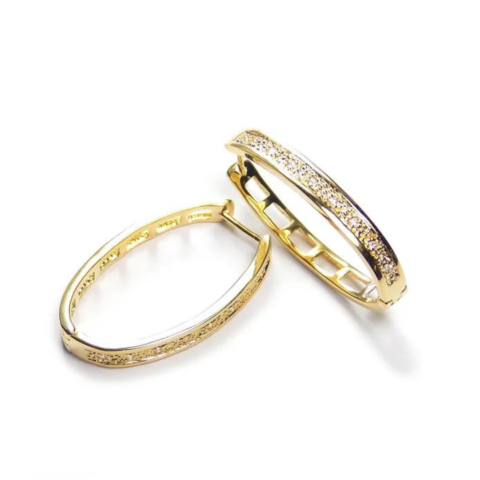 BRINCO OVAL VAZ 16 PEDRAS