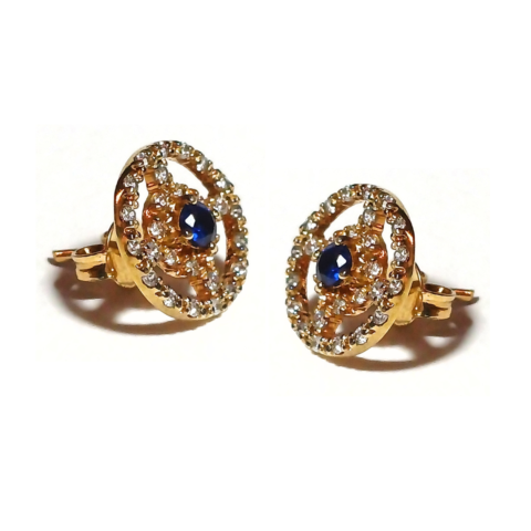 Brinco Roda P com Pd, com 56 pedras de 0.5  Pts e 2 de 3,0 mm