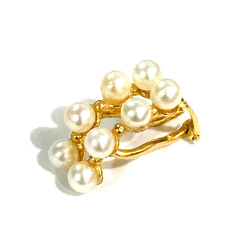 Brinco Piercing Pérolas com 8 pérolas bivas de 3,5 cm