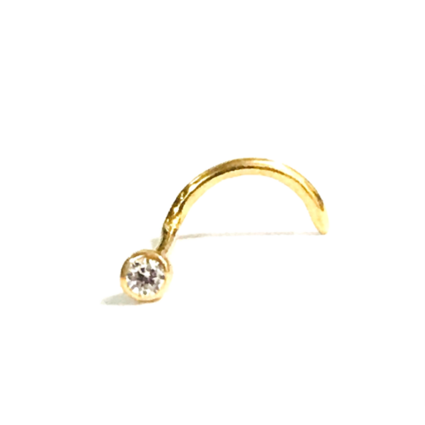 Brinco Piercing de Nariz com 1 pedra de 2,0 Pts.