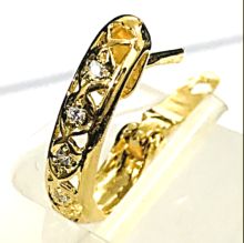 BRINCO BANANA VAZADO 10 PEDRAS