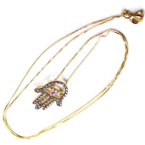 COLAR MÃO DA SORTE 1 PEDRA