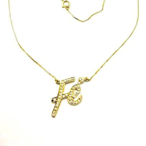 Colar Pingente Fé com 39 pedras de 0,5Pts