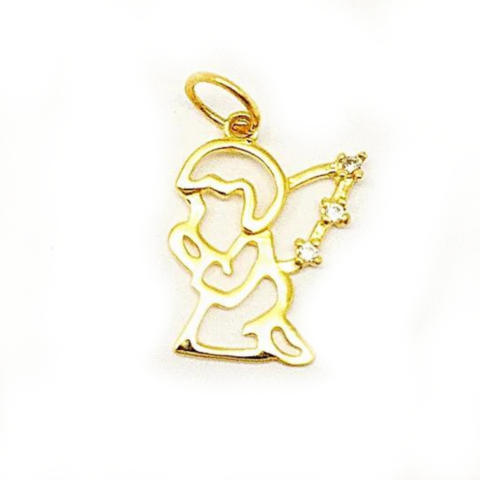 PINGENTE ANJO VAZADO 3 PEDRAS