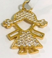 PINGENTE BONECA LAÇO G 63 PEDRAS