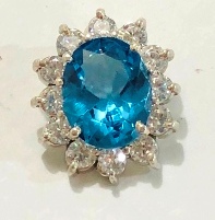 PINGENTE OVAL PARAÍBA 13 PEDRAS