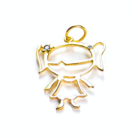 PINGENTE MENINA GIRL 2 PEDRAS