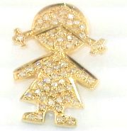 PINGENTE MENINA G 59 PEDRAS