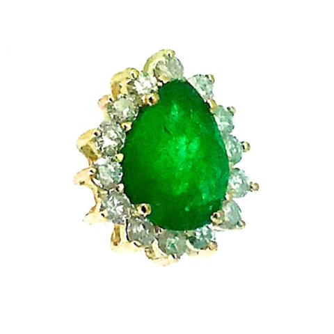 Pingente Gota Star com 12 pedras de 0,8Pts e 1 gota de 7 x 6 mm