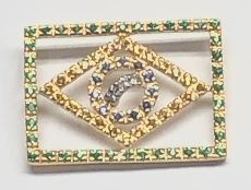 PINGENTE BANDEIRA DO BRASIL 81 PEDRAS