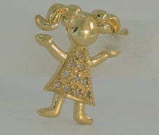 PINGENTE MENINA PASSEIO 10 PEDRAS