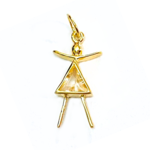 Pingente Menina Luz com 1 pedra triangular