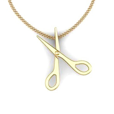 Pingente Tesoura Fio Navalha sem pedras.