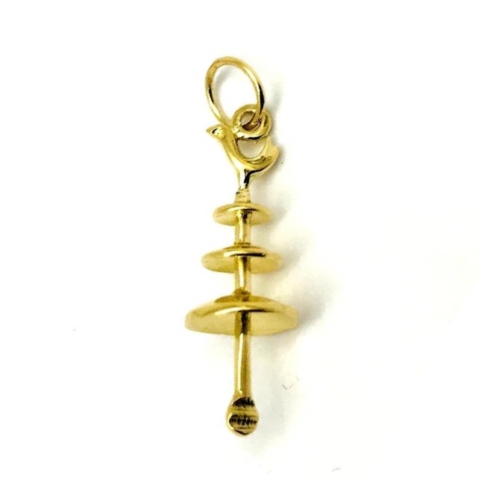 Pingente Cajado de Oxala sem pedras.