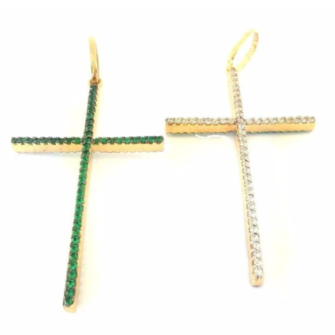 PINGENTE CRUZ DUO 96 PEDRAS