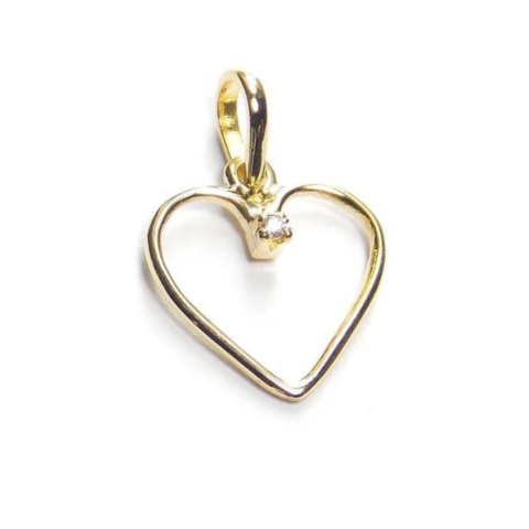 PINGENTE CORAÇÃO FIO 1 PEDRA