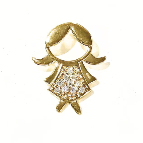 PINGENTE MENINA SAPECA 11 PEDRAS