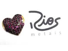 PINGENTE CORAÇÃO RUBI G 73 PEDRAS