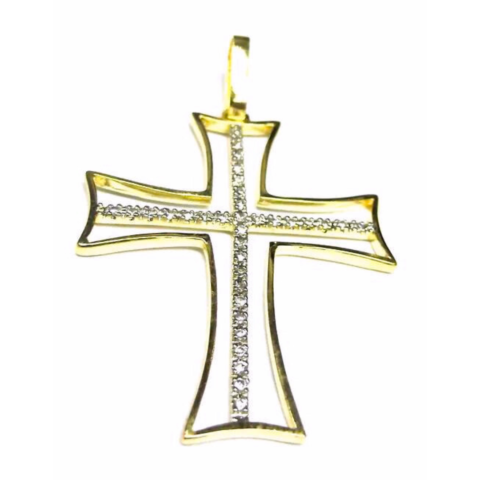 PINGENTE CRUZ VATICANO 34 PEDRAS