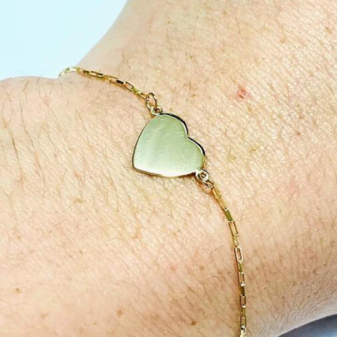 PULSEIRA CORAÇÃO CHAPADO SEM PEDRAS