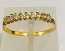 ANEL MEIA ALIANÇA 10 PEDRAS