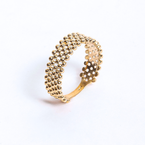 Anel  Esteira em ouro 18k , sem pedra