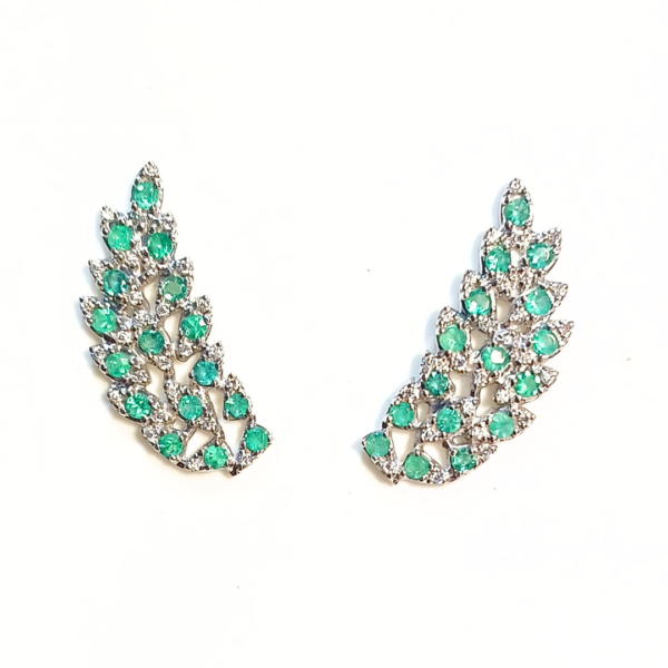 Brinco Asa Chapado com 86 pedras